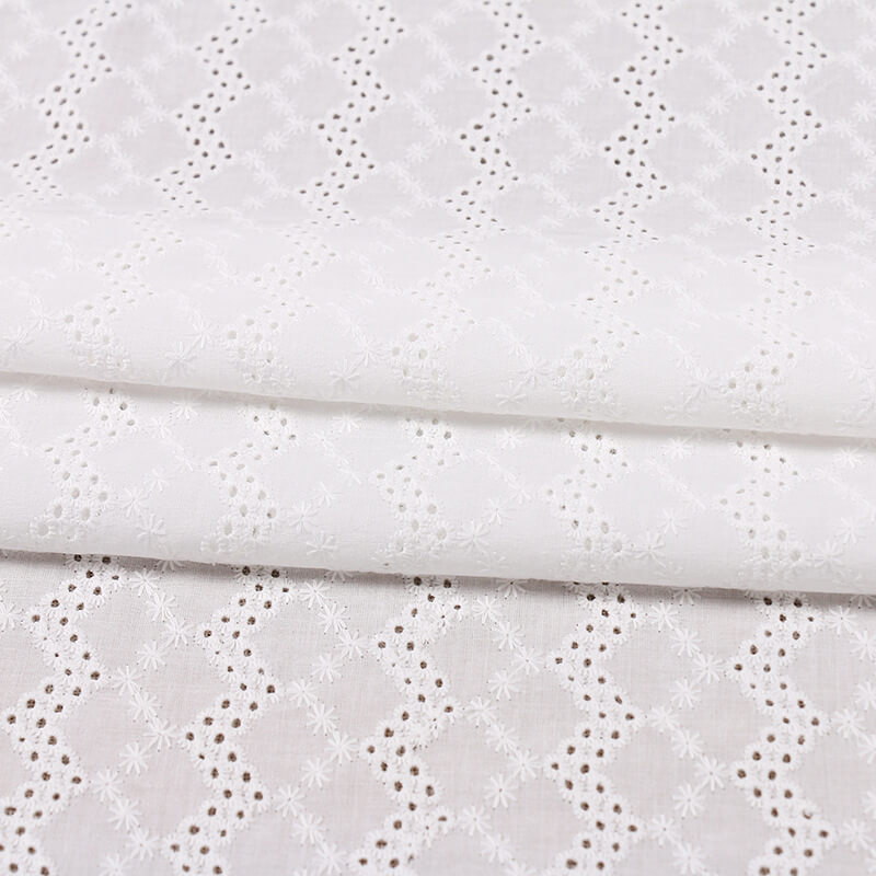 Embroidered Fabric Eyelet Wave 100% Cotton for Women's Wear Wholesale 4